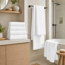 [Certificado OEKO-TEX]Toallas 100% algodón – Pack de 4 unidades por tamaño | Suaves y absorbentes, múltiples colores (30*50 / 50*100 / 70*140 / 100*150 cm), blanco - Blanco - Ver 3