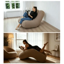 Sofá inflable multifuncional de PVC con acabado aterciopelado, silla reclinable portátil, sofá cama inflable para siesta, sofá inflable - Multicolor - Ver 2