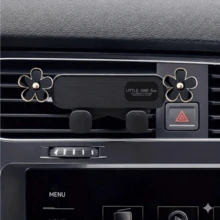 Car Phone Holder Drip Oil Flower Design Air Vent Mount Universal For Cars Horizontal & Vertical Navigation Bracket Stable Anti-Drop Auto-Locking - One Size Fits All - View 3
