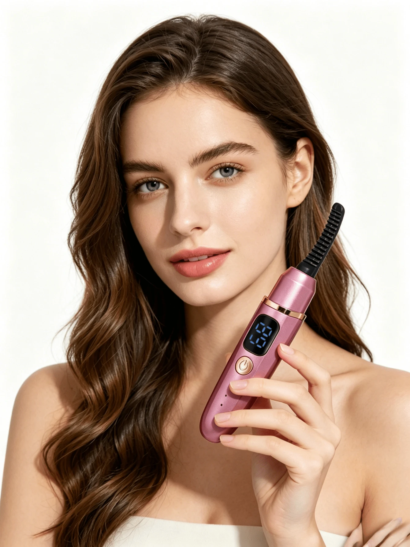 Electric Eyelash Curler With Battery Indicator, 3 Temperature Settings, LED Display, USB Rechargeable Beauty Tool, 15s Fast Heating, Long-Lasting Curl, Adjustable Temperature For Thick And Stiff Lashes, Holiday Makeup Essential