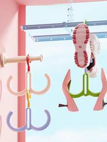 1pc Shoe Drying Hook, Dopamine Color 360° Rotating Stackable Detachable Color-Block Hat & Bag Hook, Rotating Linked Hook, Bag Rack, Multi-Functional Home Underwear & Hat Hook, Drill-Free Storage Rack - Multicolor - View 6