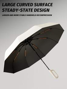 Unisex Automatic Umbrella, Reinforced Ribs, Foldable, Portable, Durable UV Protection, Dual Use For Sun And Rain (Umbrella Fabric, Rib Color, English Letter Pattern Design, Button Shape And Color Can Be Freely Customized) - Multicolor - View 7