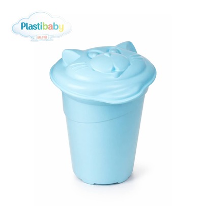 Cesto de Roupas Infantil PlastiBaby | Gato Azul | 36 Litros