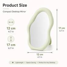 Cloud-Shaped Makeup Mirror | Desktop Storage Mirror | Adjustable Angle | Pink/White/Yellow - Multicolor - View 4