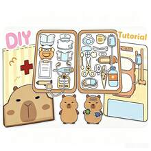 Capybara Dress-Up Interactive Quiet Book, Rich Scene Design, Fun And Interesting, Complete With Various Small Accessories, Diverse Combination Play, DIY Handmade Play, Create Your Own Fun Interactive Play Set - Multicolor - View 10