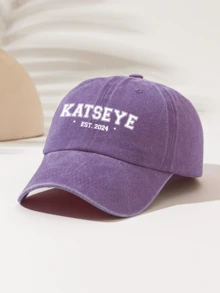 1pc Washed Baseball Cap Unisex Fashion Essential Highly Attractive All-Season Decorative "KATSEYE 2024" Printed Pattern, Gift For Family And Friends, Lightweight And Portable Washed Baseball Cap - Washed Cap - View 3