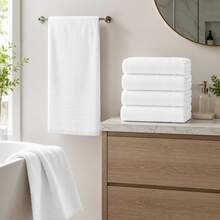 [Certificado OEKO-TEX]Toallas 100% algodón – Pack de 4 unidades por tamaño | Suaves y absorbentes, múltiples colores (30*50 / 50*100 / 70*140 / 100*150 cm), blanco - Blanco - Ver 2