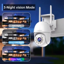 Kamera Keamanan WiFi PTZ Lenovo X5T 3MP, Putar 355° dan Kemiringan 90°, Deteksi Manusia dan Pelacakan Otomatis, Penglihatan Malam IR Cerdas 10-20m, Audio Dua Arah - Putih - View 4