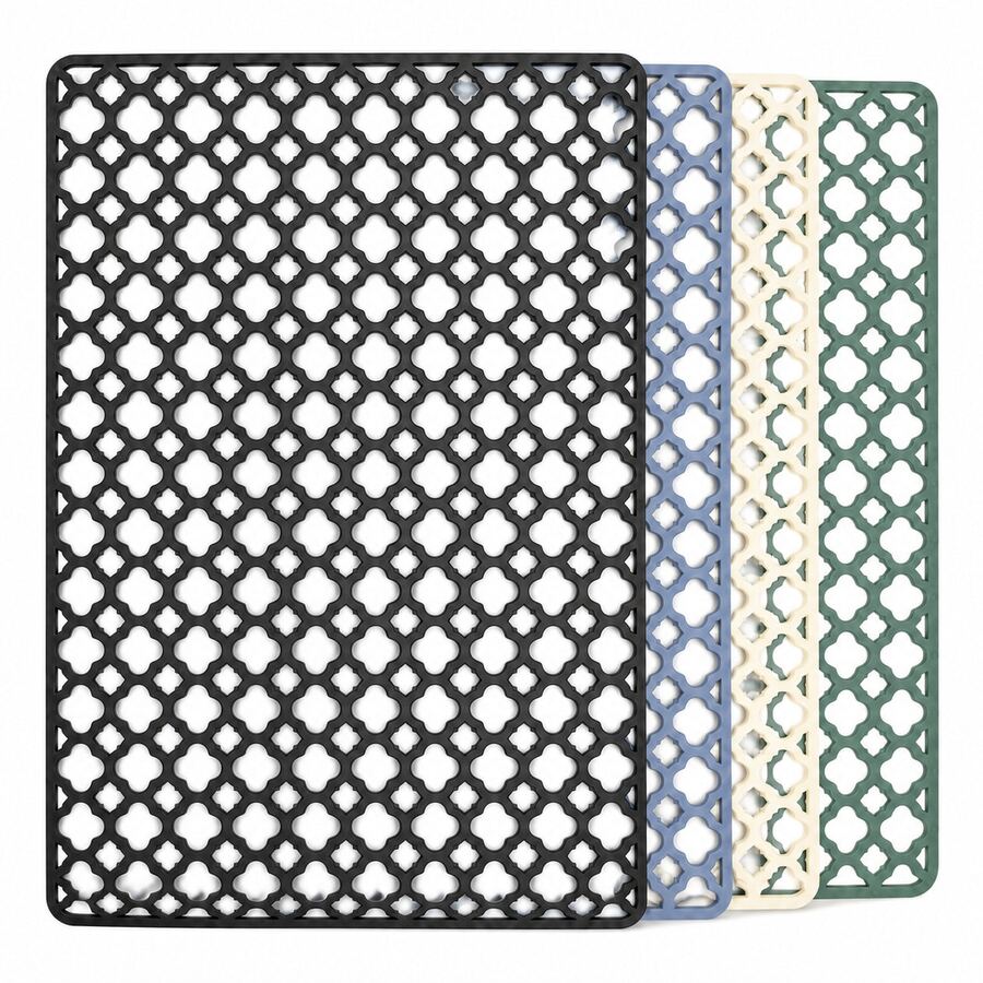 Silicone Sink Mat For Kitchen Sink, Non-Slip Sink Protector Mat, Flexible Sink Bottom Grid Mat, Drainage Dish Drying Mat For Dishes, Glassware, Bowls And Kitchen Sink Protection - Multicolor - View 1
