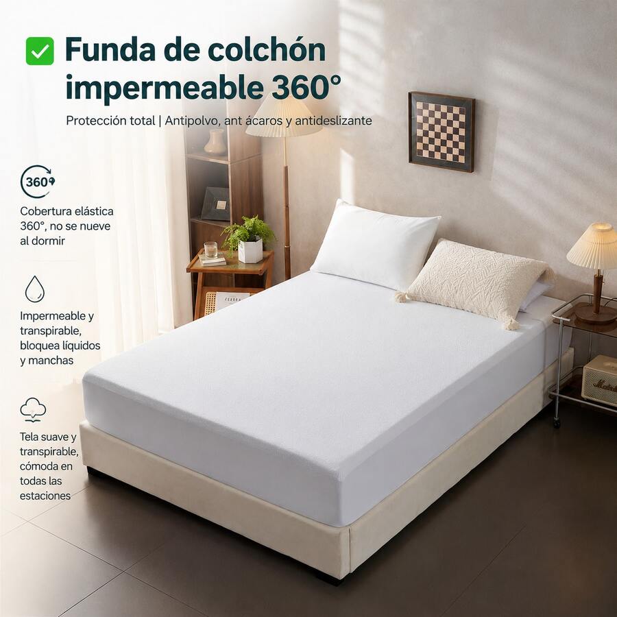 Soft Mattress Cover With Velvet Protection, With Elastic Sheet, Non-Slip Mattress Cover, Suitable For Use In The Bedroom. - 白色 - 查看 1
