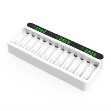 12-Slot Rechargeable Battery Charger VC12 1.2V USB Output Compatible With Ni-MH AA AAA Batteries Brand New Original - White - View 10