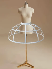 1件女款襯裙裙撐 黑白色四季涼爽短款蓬蓬裙 蘿莉塔襯裙 新娘婚紗襯裙 特大號超蓬 2-5鋼圈襯裙 雙面襯裙 4鋼圈十字襯裙 2鋼圈南瓜襯裙 3鋼圈桶裙 歐根紗邊襯裙 5鋼圈開衩襯裙 多層鏤空鋼骨架襯裙 巴洛克洛可可風 可調節襯裙 適用於婚禮宴會表演派對Cosplay - 白色 - 查看 26