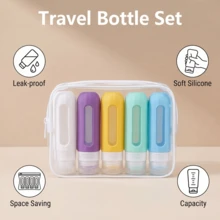 GGGold 5 Packs Travel Size Squeeze Bottles With Transparent Window, Leakproof Soft Silicone Refillable Containers For Liquids, Portable Toiletry Bottles For Travel Business Trip Gym - Multicolor - View 8