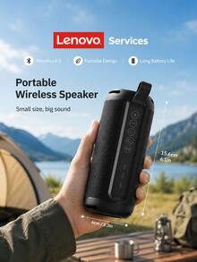 Enceinte Bluetooth Lenovo D02, Design compact et léger, Effet sonore stéréo, Connexion sans fil stable, Enceinte de bureau portable - Voir 1