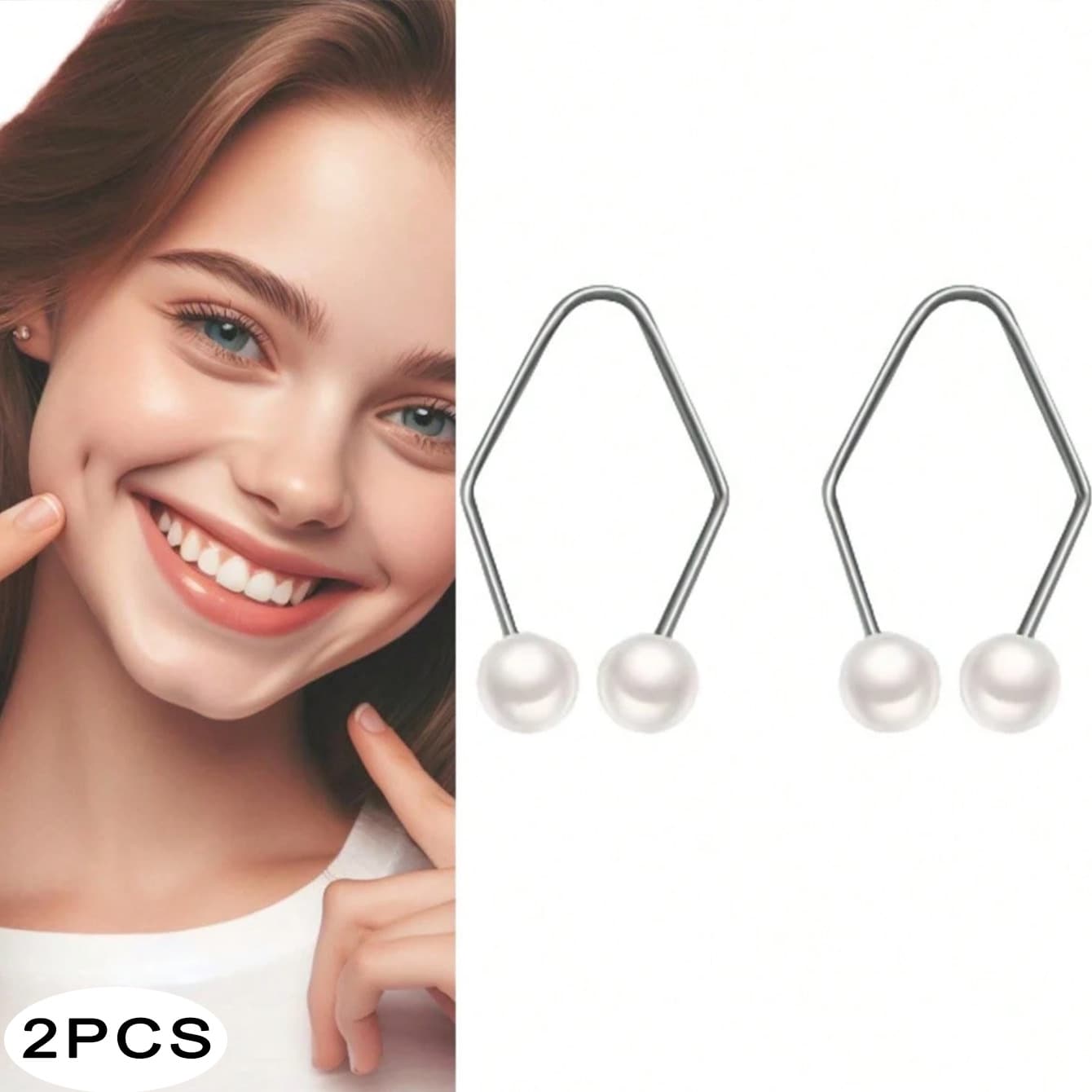 2pcs Dimple Maker, Facial Dimple Training Tool, Natural Dimple Smile Corrector, Birthday Party Holiday Gift For Friends - View 1