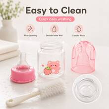 1 buah Botol Bayi PP Bergambar Lucu 60ml, Anti Bocor dan Tahan Jatuh, Botol Leher Standar, Hadiah untuk Bayi Baru Lahir - MultiWarna - View 6