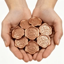 30入 自黏式蠟封貼紙 禮物婚禮邀請函信封封口貼 感謝款 - 謝謝 - 查看 3