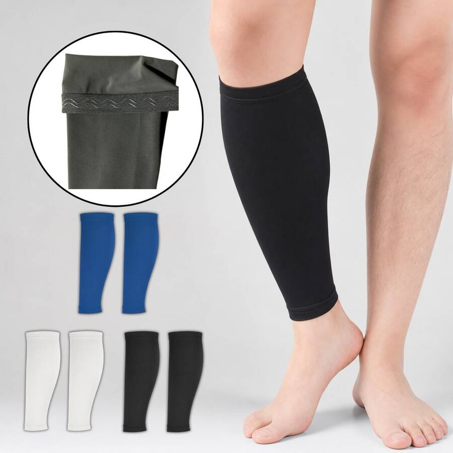 Sports Calf Cover Sleeves With Non-Slip Waistband, Elastic Knitted Leg Sleeves For Running, Cycling And Daily Training, Assorted Colors - Cooling Leg Sleeves - View 1