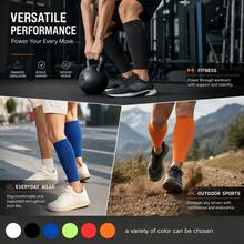 Sports Calf Cover Sleeves With Non-Slip Waistband, Elastic Knitted Leg Sleeves For Running, Cycling And Daily Training, Assorted Colors - Cooling Leg Sleeves - View 7