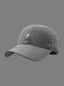 1pc Unisex Minimalist Number 7 Baseball Cap, Vintage Washed Dad Hat, Embroidered Logo, Adjustable Casual Hat, Suitable For Spring, Autumn, Summer Travel - A - View 9