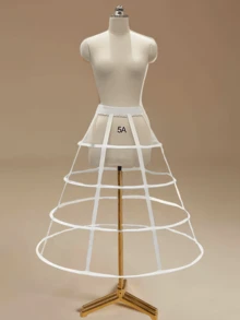 1件女款襯裙裙撐 黑白色四季涼爽短款蓬蓬裙 蘿莉塔襯裙 新娘婚紗襯裙 特大號超蓬 2-5鋼圈襯裙 雙面襯裙 4鋼圈十字襯裙 2鋼圈南瓜襯裙 3鋼圈桶裙 歐根紗邊襯裙 5鋼圈開衩襯裙 多層鏤空鋼骨架襯裙 巴洛克洛可可風 可調節襯裙 適用於婚禮宴會表演派對Cosplay - 白色 - 查看 17
