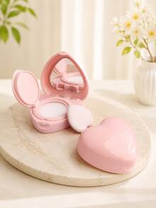 5 Grams Of Love Mini Air Cushion Makeup Sponge Set - With Mirror, Portable Makeup Compact For Refilling, Includes Single-Use Foundation Brush, Can Hold BB Cream Foundation Paste, DIY Travel Cosmetic Storage Container - Multicolor - View 3