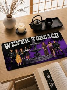 Extra Large Mouse Pad, Western Style Colorful Character Anime Pattern, Purple Western Theme Print Eye-Catching, Durable Rubber Non-Slip Bottom, 35.4X15.7 Inch Desk Mat/Keyboard Mat/Gaming Desk Mat, Multi-Functional Desk Protector, Washable And Easy To Clean, Suitable For Students, Esports Players, Laptops And Home Use, Adds Creativity And Fun To The Desk, Ideal Back To School Gift And Holiday Gift For Anime Lovers. - View 8
