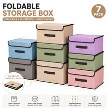 1/2pcs Foldable Fabric Storage Box With Lid Dust-Proof Storage Bin Large Capacity Clothes Organizer Box Stackable Wardrobe Organizer Box Seasonal Clothes Underwear Socks Toys Miscellaneous Items Sorting Storage Box Bedroom Wardrobe Dormitory Home Storage Basket. One Foldable Stackable Large Capacity Bedroom Kitchen Toy Storage Basket - Multicolor - View 2