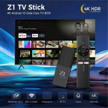 A TV Stick Android 10 Allwinner H313 Quad-Core 4G/5G WiFi HD 4K Z1 Smart Media Player Bluetooth 5.0 Voice Remote IPTV - Black - View 2