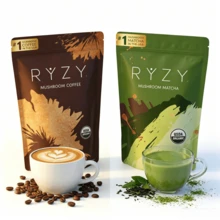 RY-ZY   Organic Matcha + Mushroom Coffee – Superblend For Focus, Immunity & Mental Clarity (60 Servings) - Mushroom Matcha Combo - View 1