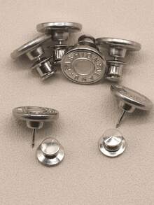 1 pieza Juego de reemplazo de botón de metal sin costuras de 17 mm para jeans, botón redondo con textura de letra desmontable sin clavos, accesorio DIY para costura y manualidades - Múltiples estilos - Ver 6