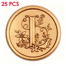 25入/包 3D字母L花卉圖案蠟封貼紙，信封封口貼，自黏貼紙，適用婚禮、派對、生日、聖誕節 - 字母L - 查看 5