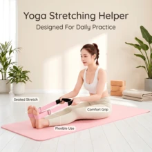 1pc Multifunctional Yoga Stretching Band, Adjustable Flexibility Training Strap With Foot Loop And Soft Padded Grip, Suitable For Leg, Shoulder And Back Stretching - Multicolor - View 3