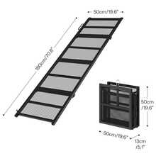Folding Dog Ramp For Bed, 4-Fold Pet Ramp For Car SUV Couch, Extra Long Dog Ramp For Large Dogs Senior Pets, Non-Slip Walking Surface, Portable Design, Black - one-size - View 7