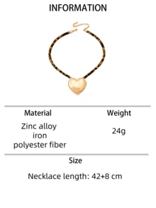 1 pieza Collar con colgante de corazón y estrella geométrica exagerada, elegante y de moda bohemia para mujeres, adecuado para vacaciones, fiestas y uso diario - Collar con colgante de estrella de cinco puntas en forma de corazón - Ver 9