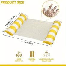 4-In-1 Portable Swimming Pool Lounge Chair, Multifunctional Inflatable Water Hammock With Saddle, Lounge Chair And Drift Functions, Perfect For Travel And Family Pool Time, Easy To Inflate, Durable PVC Pool Lounge Chair - Multicolor - View 5