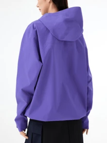 CAMEL CROWN Chaqueta de exterior de una sola capa para mujer, cómoda, repelente al agua y ligera, adecuada para senderismo y montañismo en primavera - Fuxi púrpura - Ver 4
