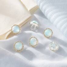 10 piezas Botones de flor de perla con vástago, botones decorativos de costura con borde dorado, adecuados para reparación de ropa DIY, reemplazo de botones de cárdigan, chaqueta y suéter - 10 unidades - Ver 13