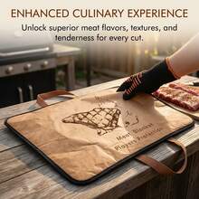 BBQ Blanket For Resting Meat, 5-Layer Insulated Meat Resting Bag For Moisture Retention, Wide Mouth With Handle Design, Extra-Large 21.3"X14.8"X7.8", Lightweight Under 1 Lb, Durable Metal Zipper, Easy Clean, For Brisket, Pork Shoulder, Turkey - Brown - View 4