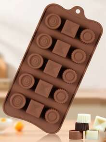 1 pieza Molde de silicona clásico para chocolate, molde para hornear y dulces, molde decorativo para pasteles - Café integral - Ver 5