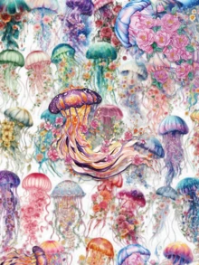 50pcs Multicolored Jellyfish Stickers, Waterproof PET Stickers, Suitable For Decorating Phones, Notebooks, Luggage, Skateboards, Helmets, And More. - Multicolor - View 1