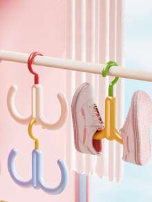 1pc Shoe Drying Hook, Dopamine Color 360° Rotating Stackable Detachable Color-Block Hat & Bag Hook, Rotating Linked Hook, Bag Rack, Multi-Functional Home Underwear & Hat Hook, Drill-Free Storage Rack - Multicolor - View 5