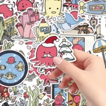 50pcs Original Cartoon Animal Cute Creative Hand-Drawn Underwater World Children's Decorative Vase & Bicycle Stickers - Original Underwater World - 2004 - View 7