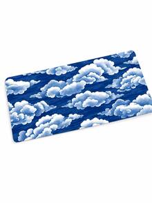 1pc XXL Extra Large Blue Cloud Mouse Pad, White Cloud Sky Pattern, High-Definition Print, Soft & Delicate Fabric Surface, Non-Slip Rubber Bottom, Computer Desk Mat, Keyboard Pad, Office Desk Protector - View 6