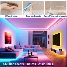 Đèn LED dây RGB 3535, điều khiển từ xa hồng ngoại 44 phím, cấp nguồn USB, tự dán, có thể cắt, đèn nền TV, tùy chọn 1M-30M cho trang trí nhà, phòng ngủ, tủ, lễ hội - Dải đèn LED 44k-3535 - Xem 9