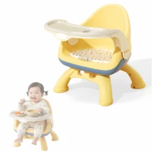 1 pieza Silla alta infantil multifuncional desmontable con almohadilla activada por sonido, ajuste de doble velocidad, bandeja extraíble, base estable antivuelco - Multicolor - Ver 3