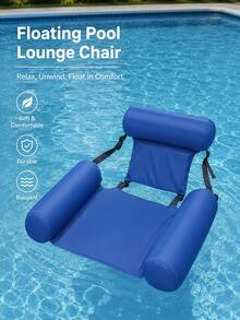 1pc Inflatable Floating Lounge Chair, Foldable Portable Pool Water Toy Hammock, Water Inflatable Floating Raft, Triple Tube Sofa Chair, Summer Water Play Equipment - Multicolor - View 2