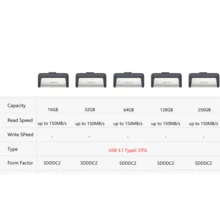 SANDISK Memoria USB 2 en 1 con USB Tipo-C y Tipo-A, USB 3.1 para Teléfonos/Portátiles - Ver 3