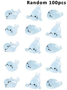 100/50/20/10/1pc Mini Blue Seal Resin Model, Glow-In-The-Dark Ocean Style, Cute Small Gift, Suitable For DIY Garden Decor, Fish Tank Accessories, Car Ornament, Desk Decoration, Birthday Party Decoration - Multicolor - View 10
