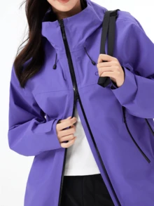 CAMEL CROWN Chaqueta de exterior de una sola capa para mujer, cómoda, repelente al agua y ligera, adecuada para senderismo y montañismo en primavera - Fuxi púrpura - Ver 5